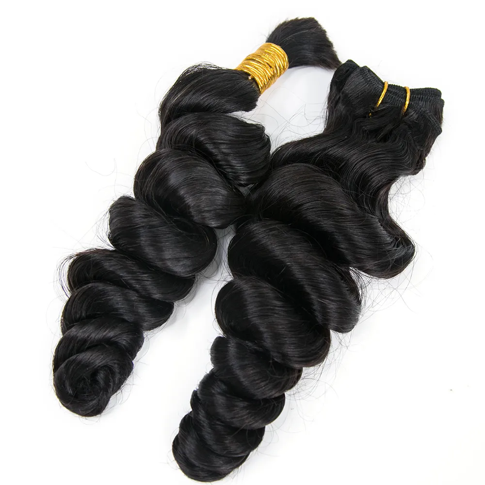 Half Braids Half Sew-in Deal Loose Wave Natural Color - Image 9