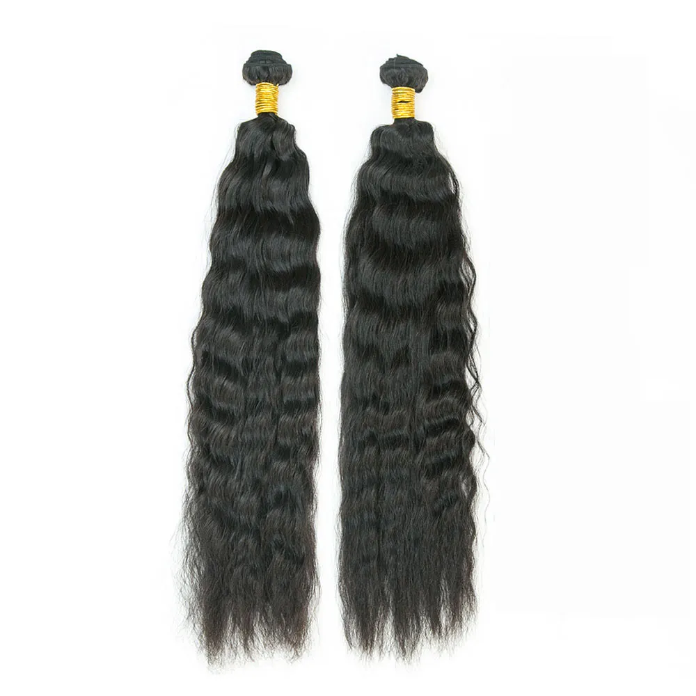 Half Braids Half Sew-In Deal Wet and Wavy Natural Color - Image 3