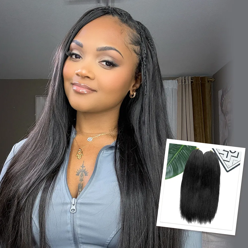 Human Crochet Hair Extensions Silky Straight