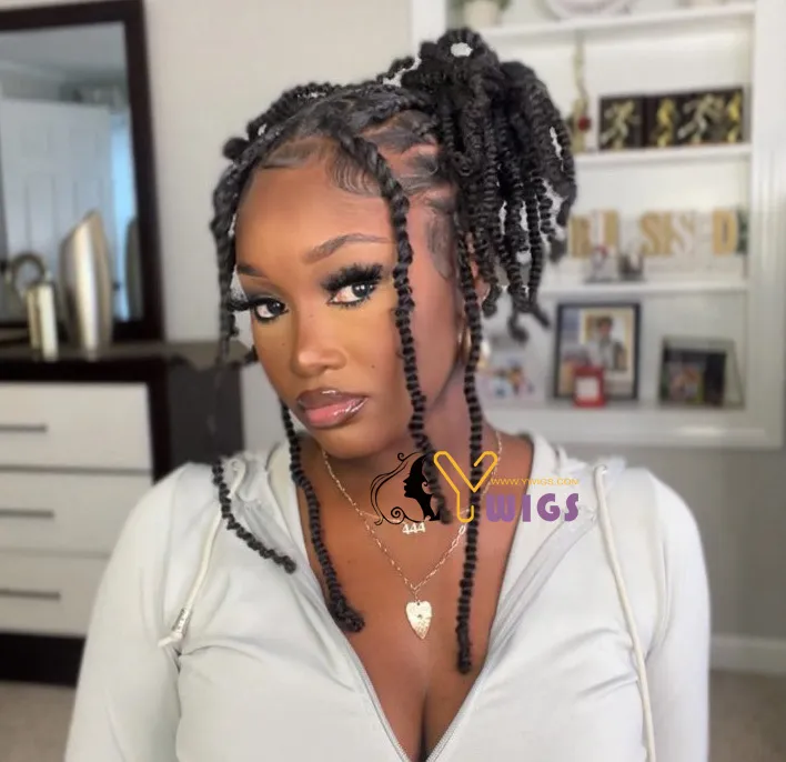 Human Hair Spring Twist Hair Extensions Natural Color - Image 4