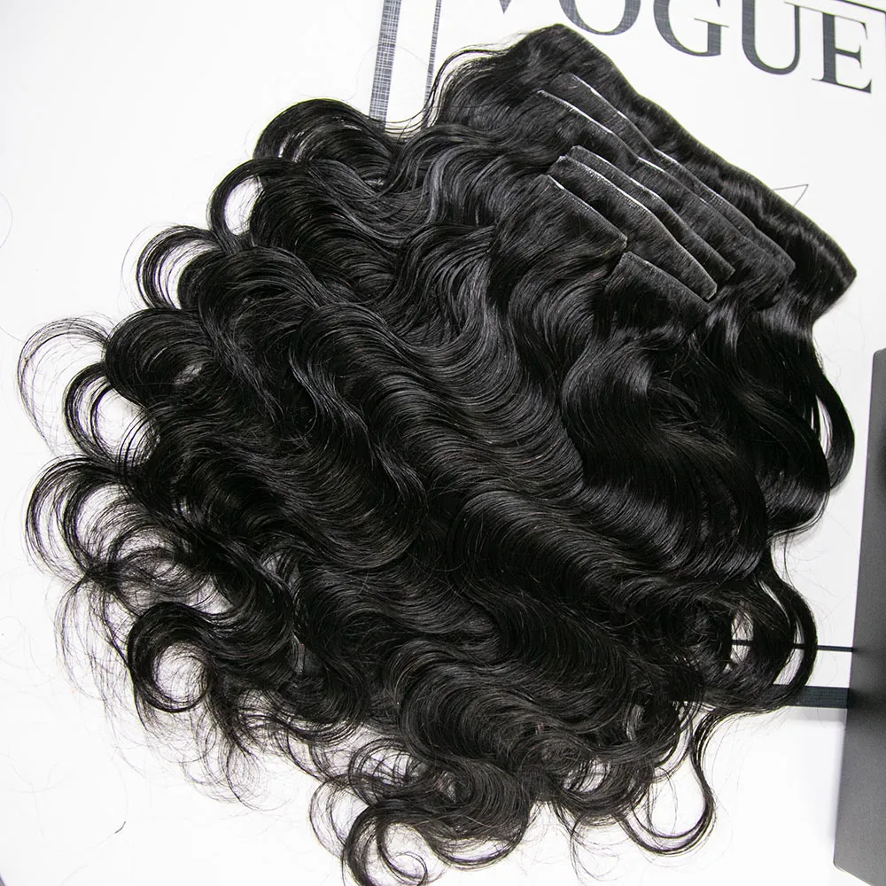 Invisible Edge Clip In Hair Extensions Body Wave - Image 5