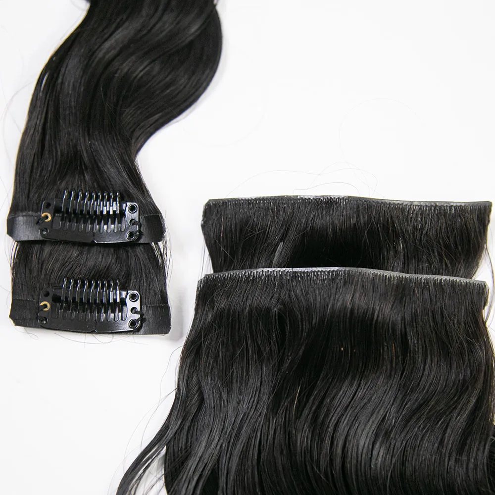 Invisible Edge Clip In Hair Extensions Body Wave - Image 7