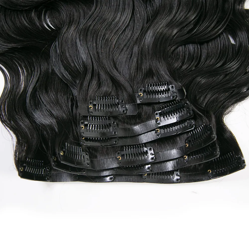 Invisible Edge Clip In Hair Extensions Body Wave - Image 8