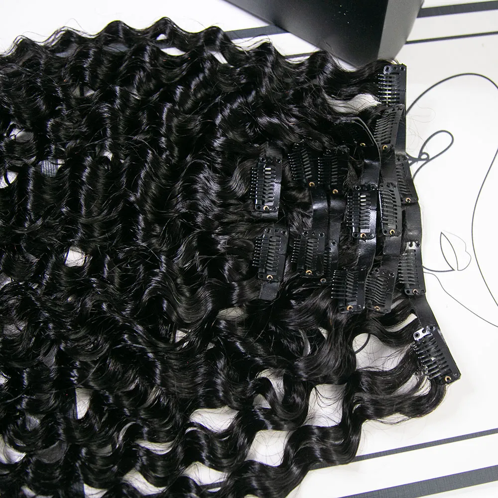 Invisible Edge Clip In Hair Extensions Deep Wave - Image 6