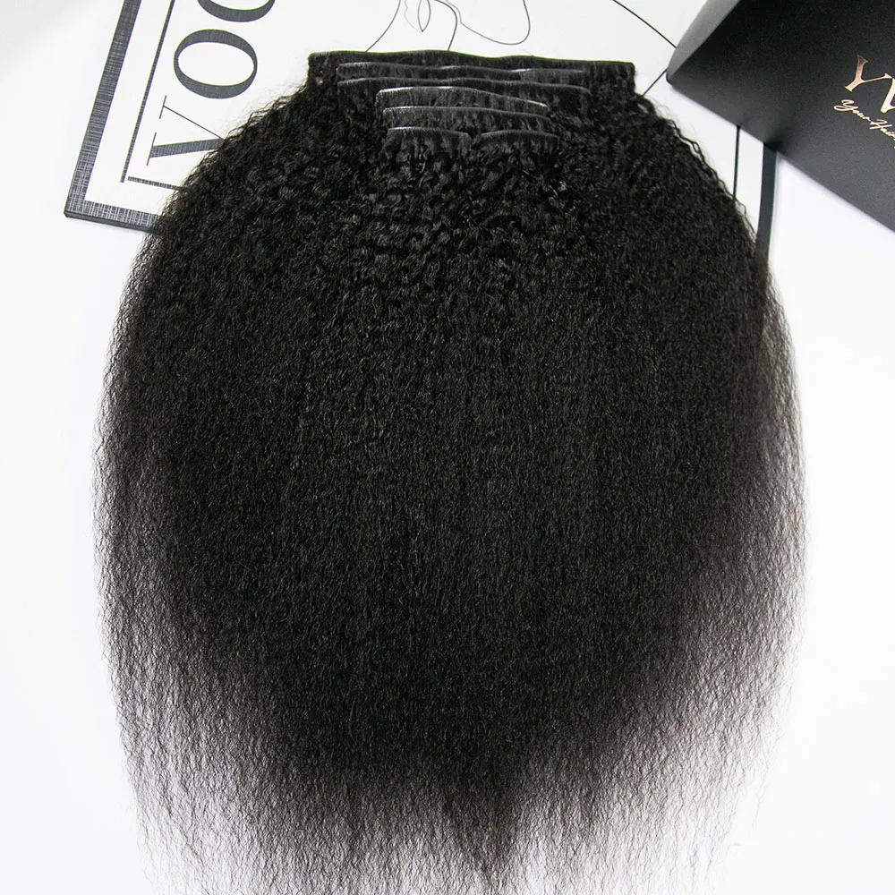 Invisible Edge Clip In Hair Extensions Kinky Straight - Image 5