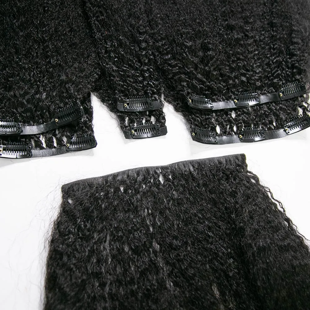 Invisible Edge Clip In Hair Extensions Kinky Straight - Image 8