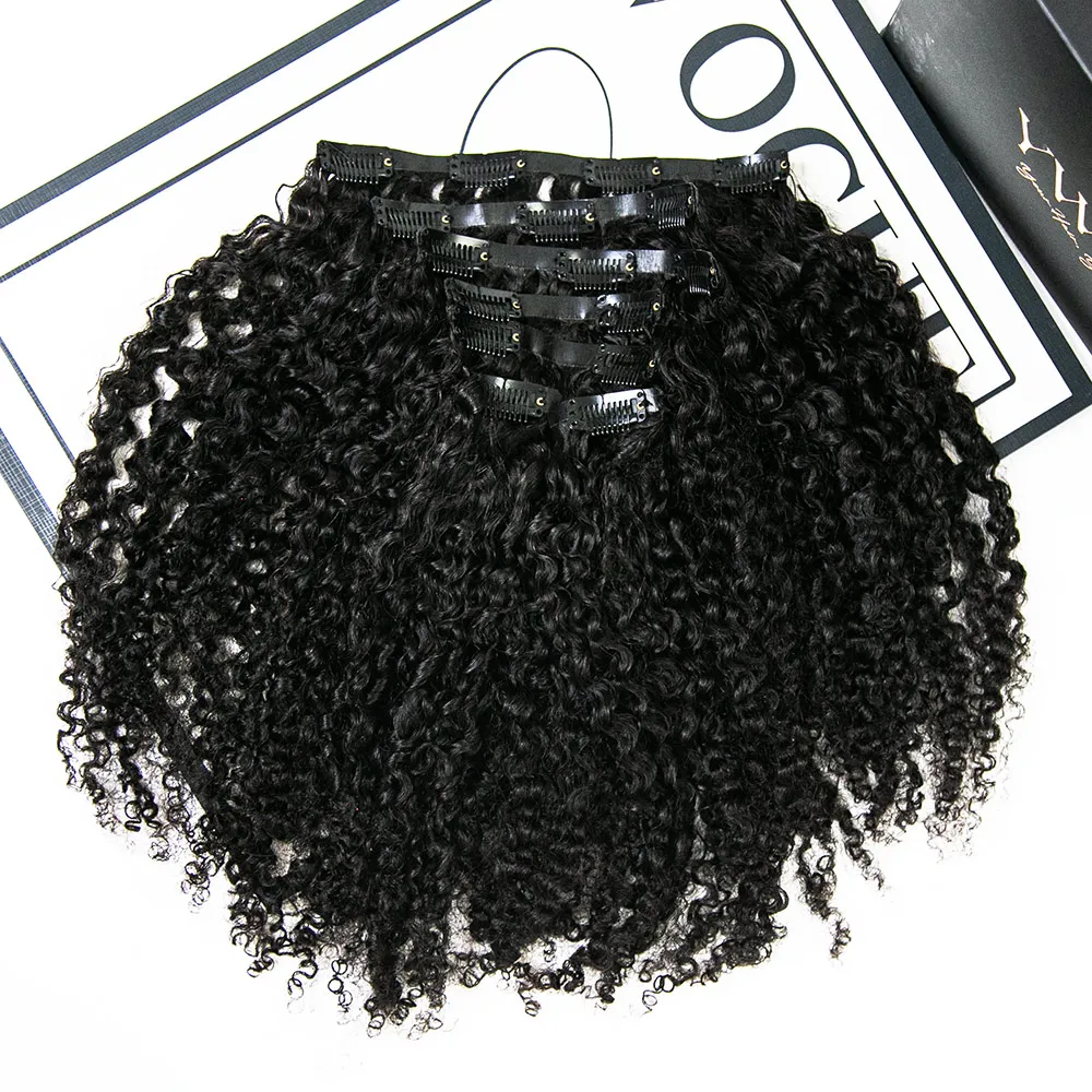 Invisible Edge Clip In Hair Extensions Multi-Textured Kinky Curly - Image 5