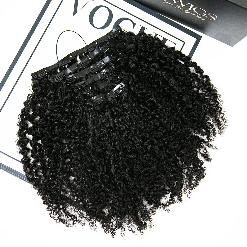 Invisible Edge Clip In Hair Extensions Multi-Textured Kinky Curly - Image 6