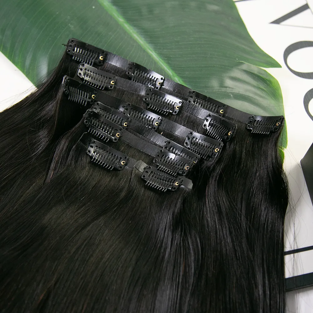 Invisible Edge Clip In Hair Extensions Silky Straight - Image 7