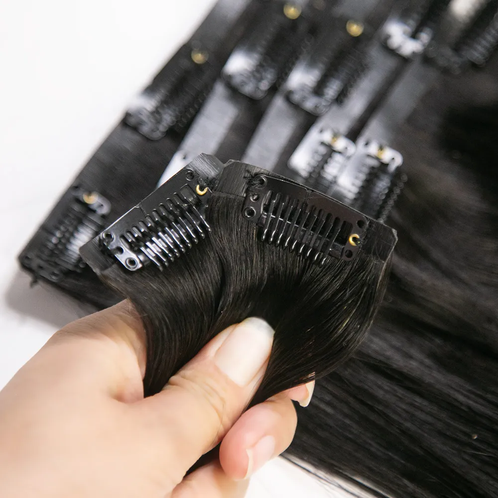 Invisible Edge Clip In Hair Extensions Silky Straight - Image 8