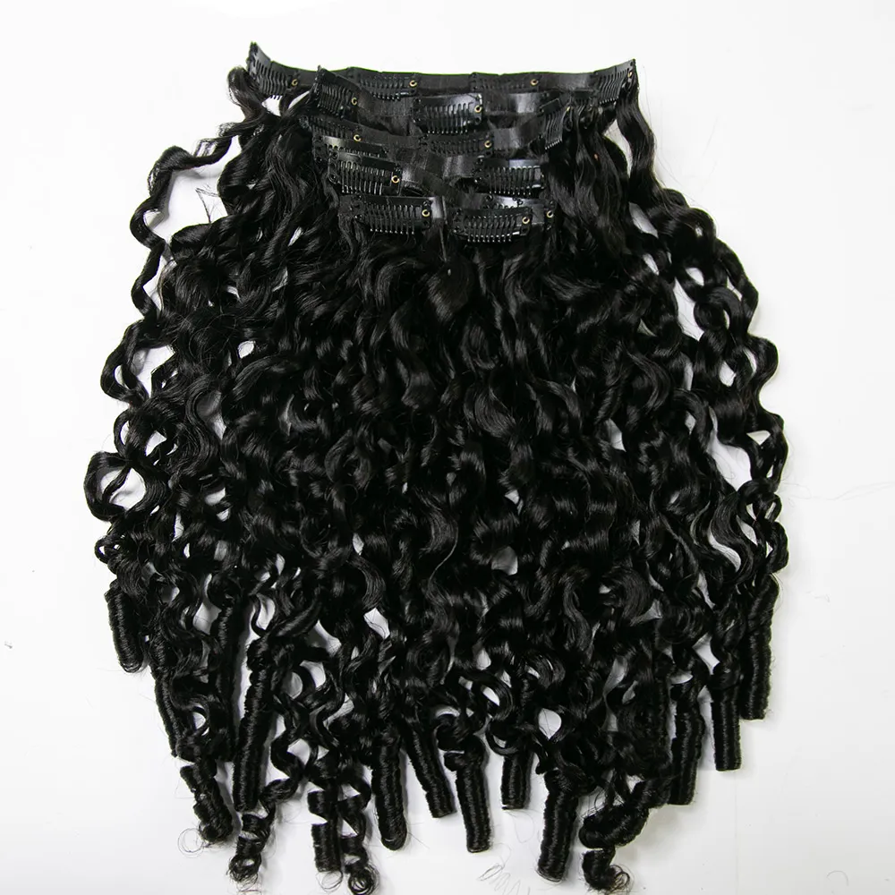 Invisible Edge Clip In Hair Extensions Water Curly - Image 3
