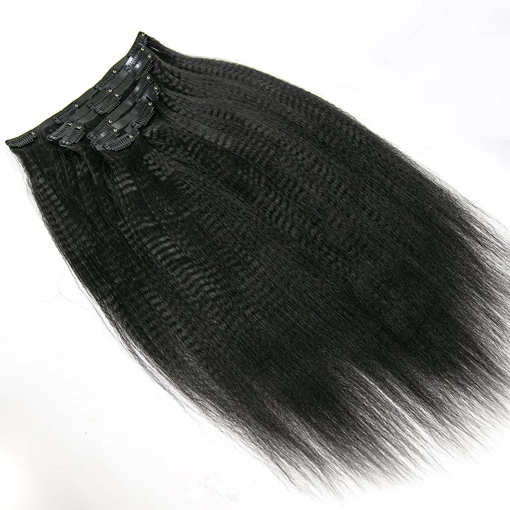Invisible Edge Clip In Hair Extensions Yaki Straight - Image 3