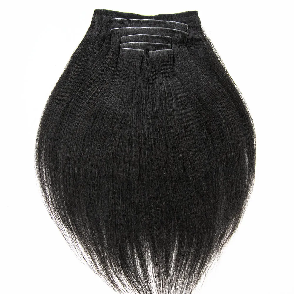 Invisible Edge Clip In Hair Extensions Yaki Straight - Image 5
