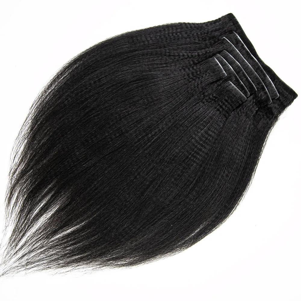 Invisible Edge Clip In Hair Extensions Yaki Straight - Image 6