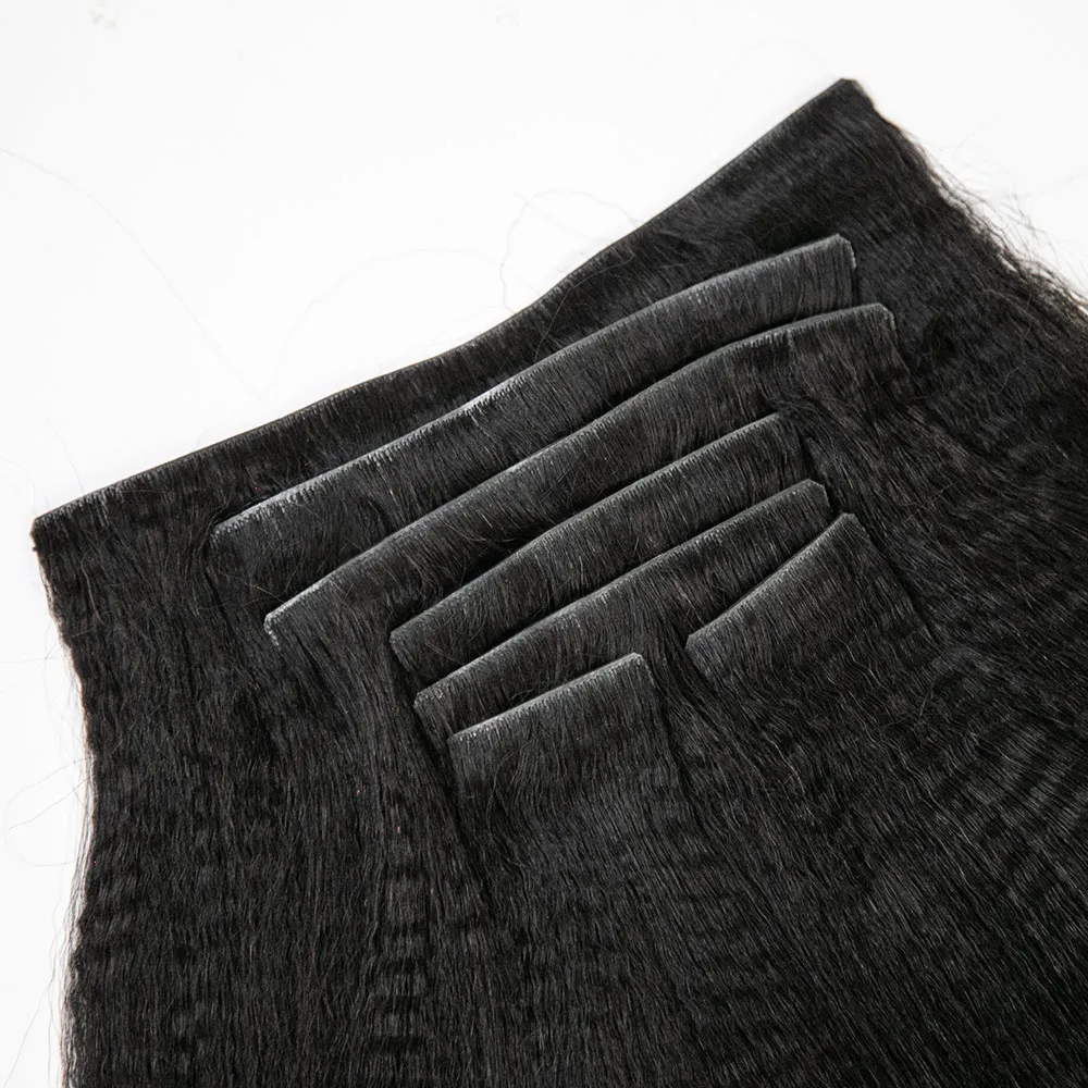 Invisible Edge Clip In Hair Extensions Yaki Straight - Image 7