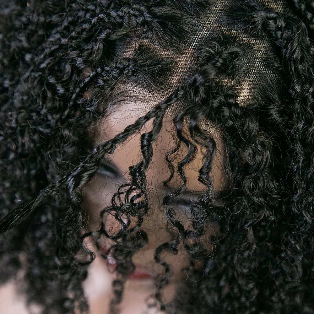 Kinky Boho Braids 5x5 Lace Closure Wig - Image 4