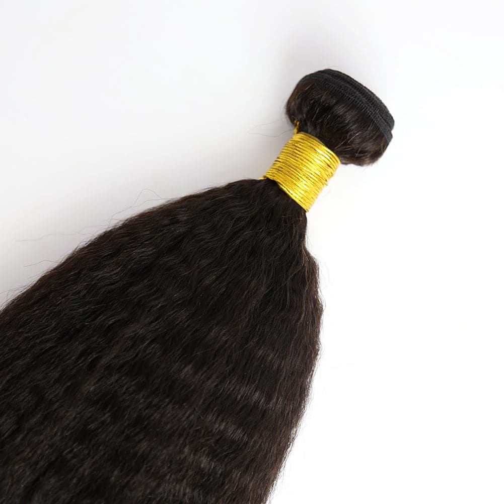 Cambodia Virgin Hair Kinky Straight Human Hair Bundles Natural Color - Image 6