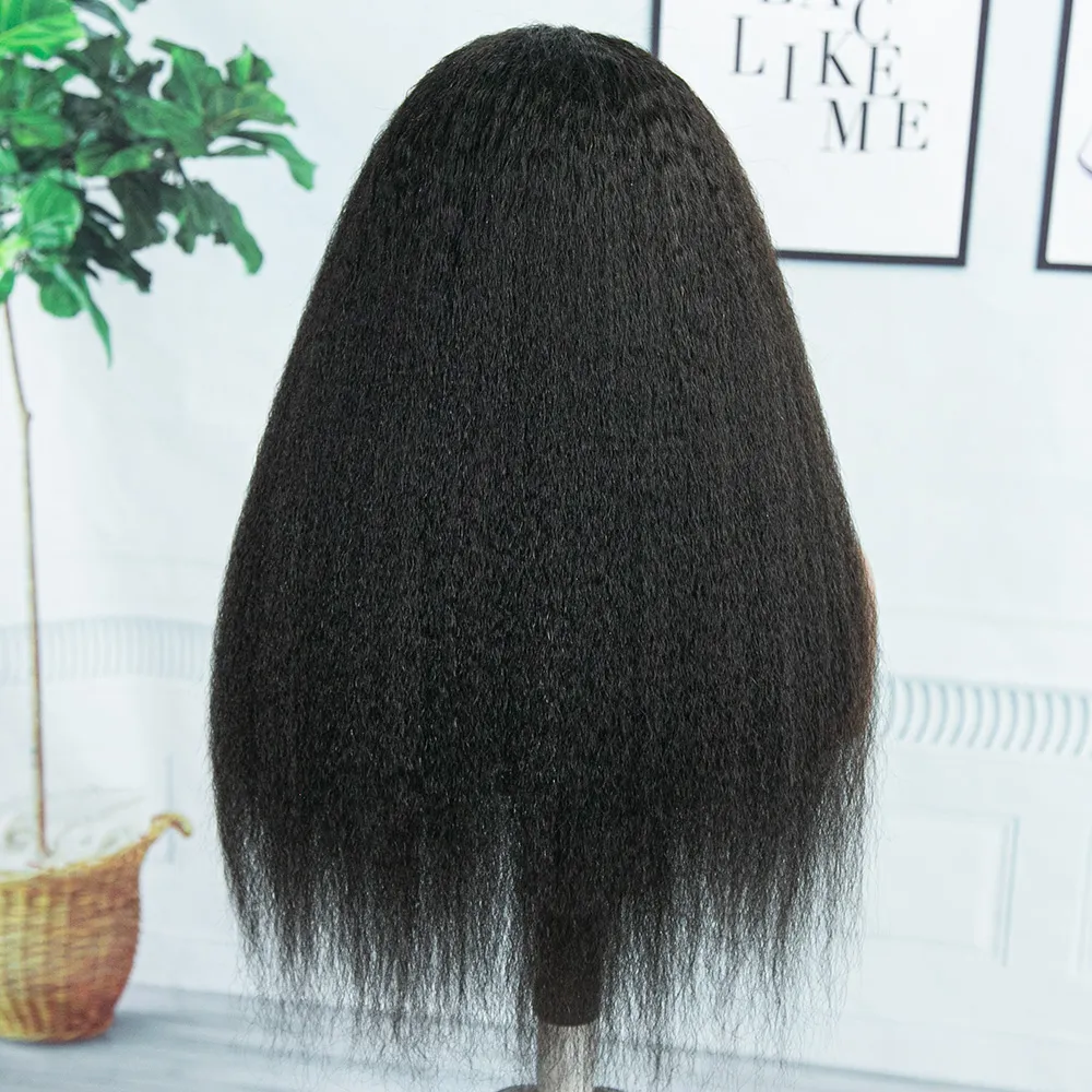 Kinky Straight Human Hair Half Wig with Drawstring - Image 10