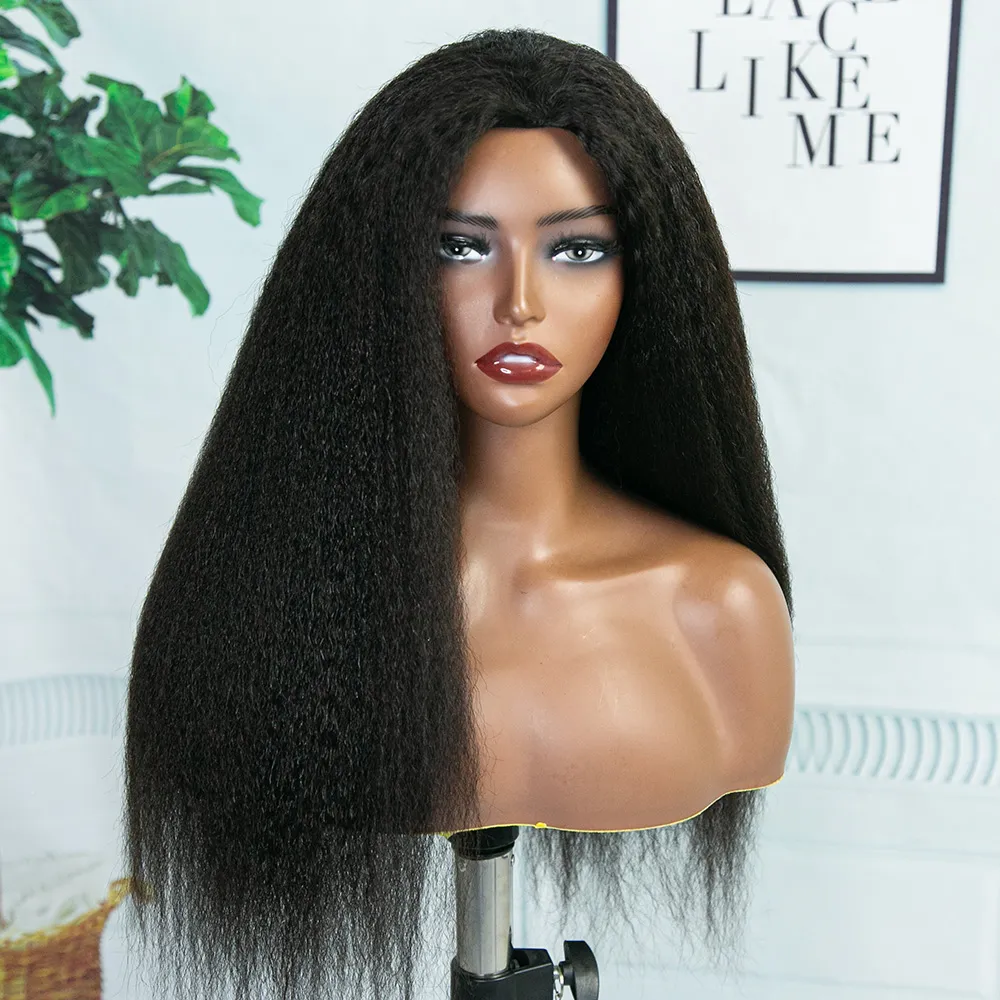 Kinky Straight Human Hair Half Wig with Drawstring - Image 3
