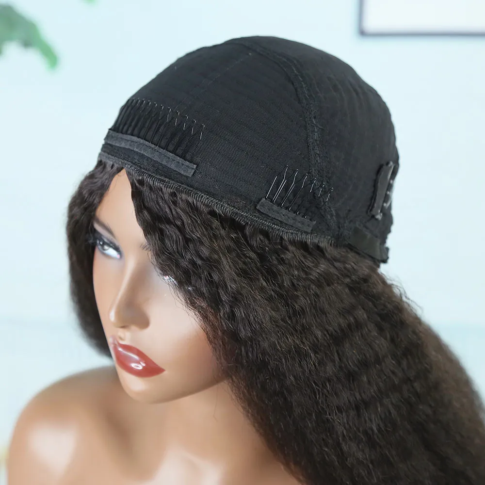 Kinky Straight Human Hair Half Wig with Drawstring - Image 4
