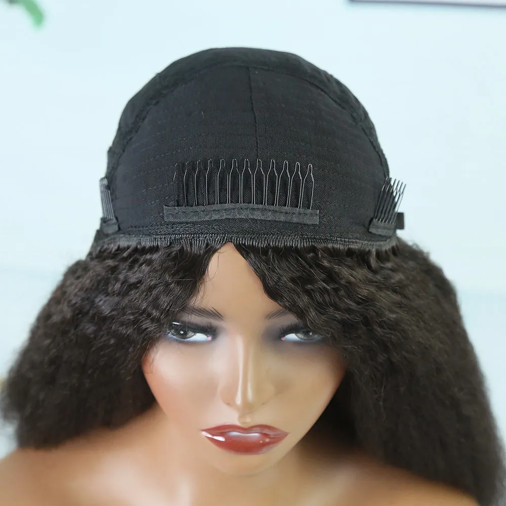 Kinky Straight Human Hair Half Wig with Drawstring - Image 6