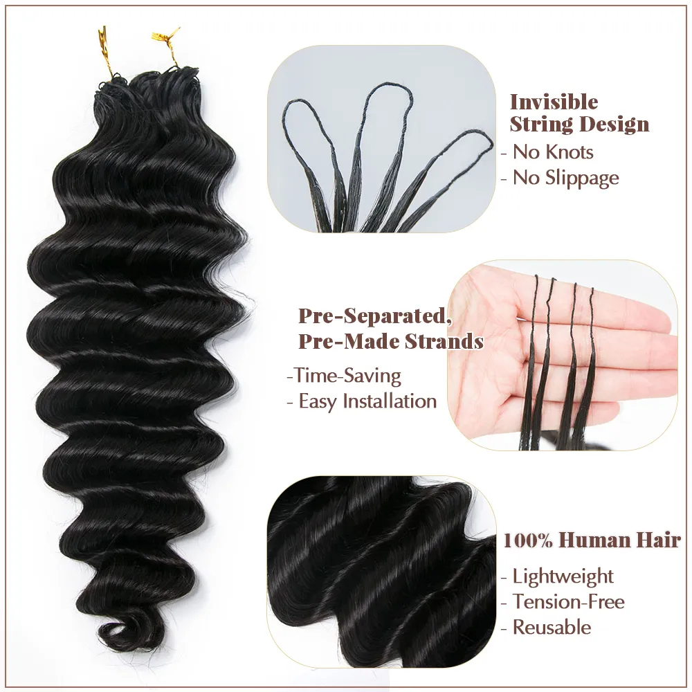 Ywigs Loose Deep Wave Human Crochet Hair for Miracle Knots - Image 8