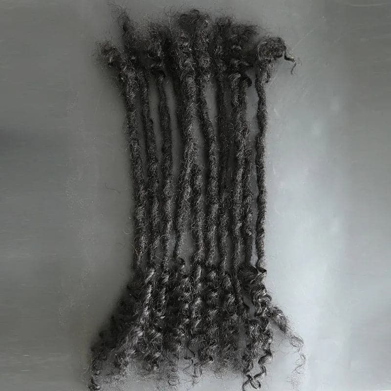 Human Hair Loc Extensions With Curly Ends  - Natural Black #1B - Image 7