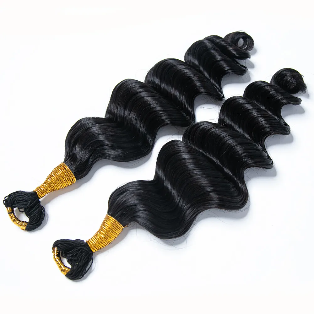 Loose Deep Wave Feather Crochet Boho Hair for Braiding (50 Strands) - Image 6