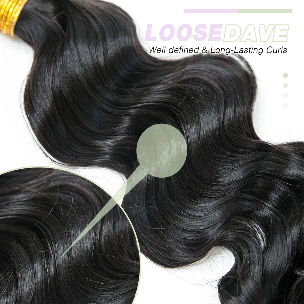 Loose Wave Bulk Hair Extensions for Braiding - Image 4