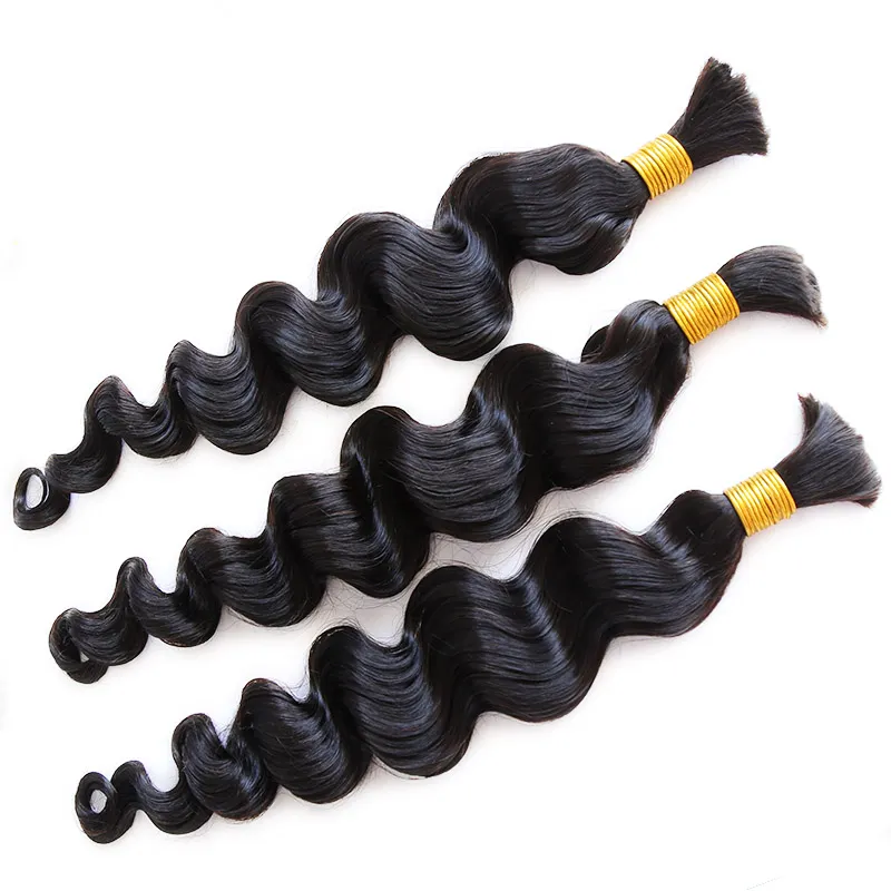 Loose Wave Bulk Hair Extensions for Braiding - Image 6