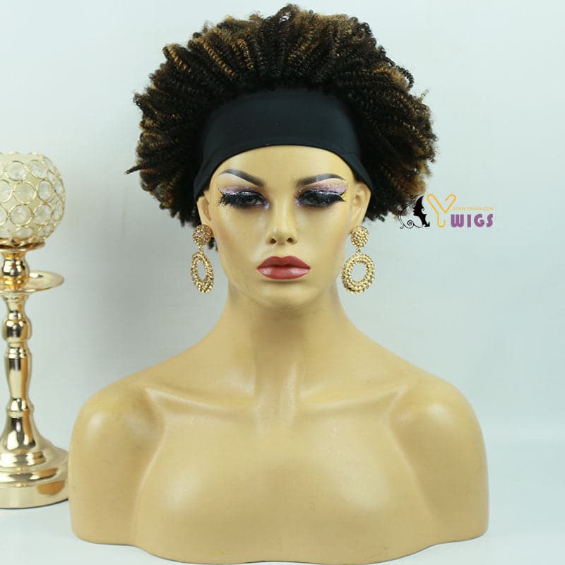 Mary Afro Kinky Curly Human Hair Headband Wig - Image 15