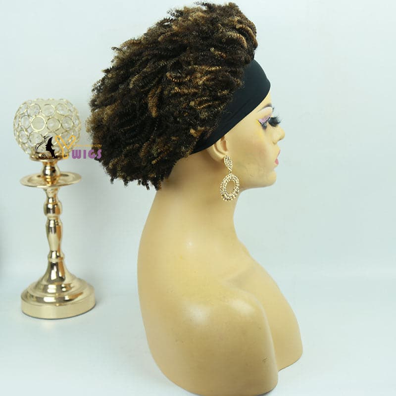 Mary Afro Kinky Curly Human Hair Headband Wig - Image 17