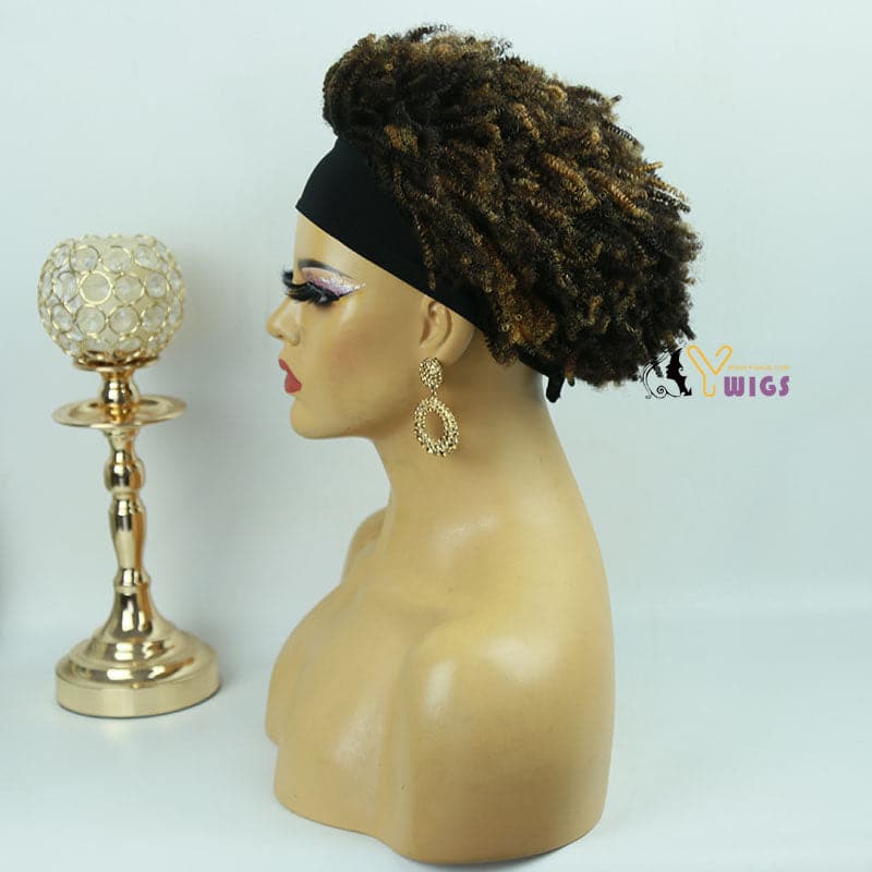 Mary Afro Kinky Curly Human Hair Headband Wig - Image 18