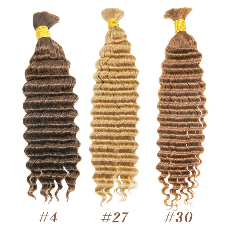 Multi-Color Bulk Human Braiding Hair Set Deep Wave - Image 3