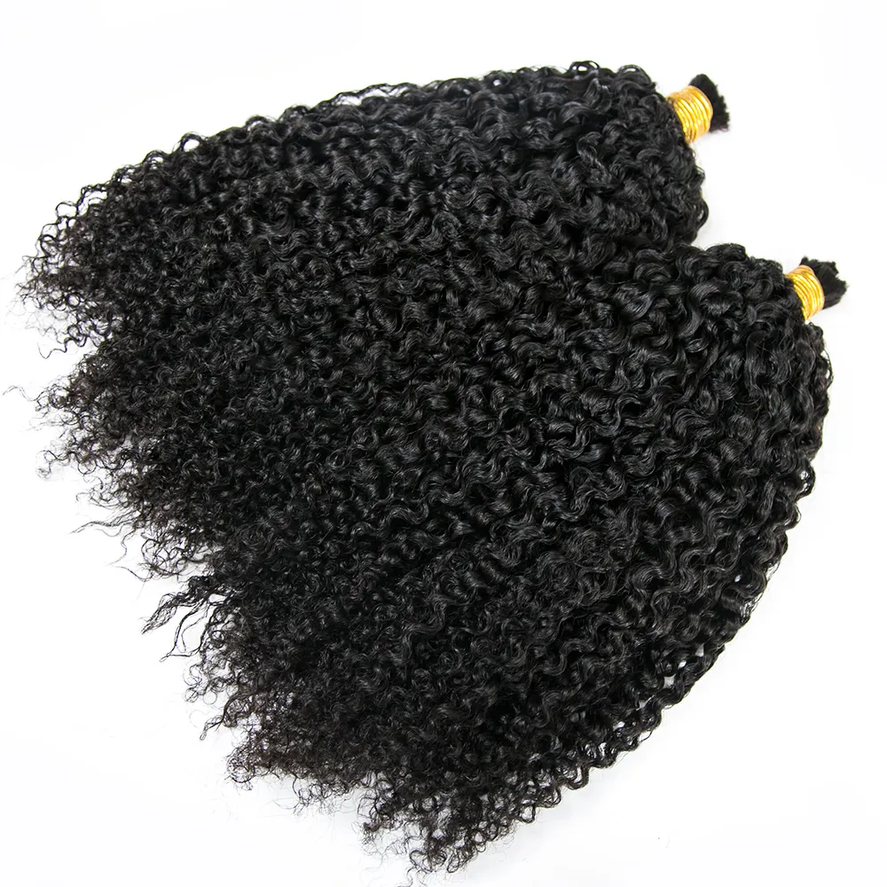 Multi-Textured Kinky Curly Bulk Hair Extensions for Braiding - Image 3