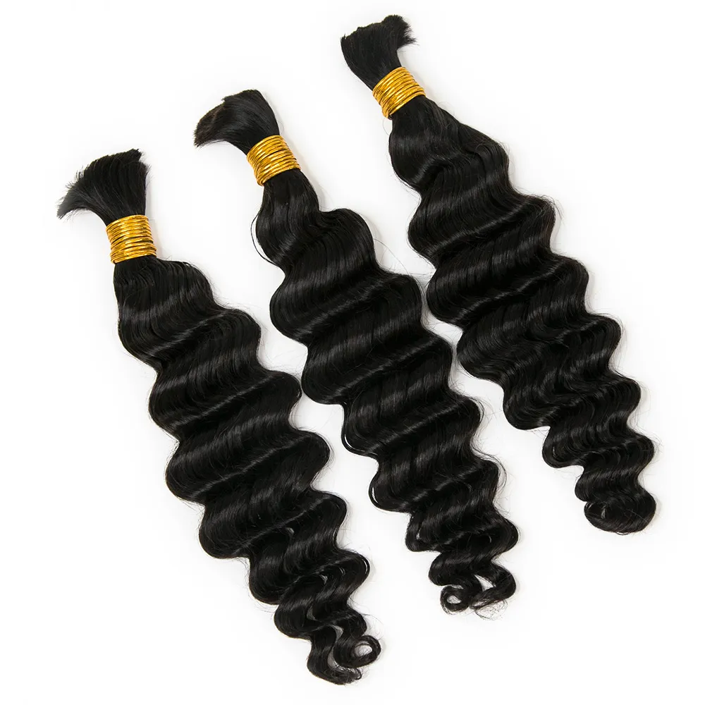 Natural Color Loose Deep Wave Bulk Human Braiding Hair - Image 9