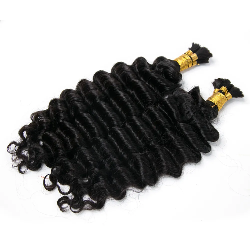 Pre-Divided Double Drawn Burmese Deep Wave Human Hair Bulk - Image 5