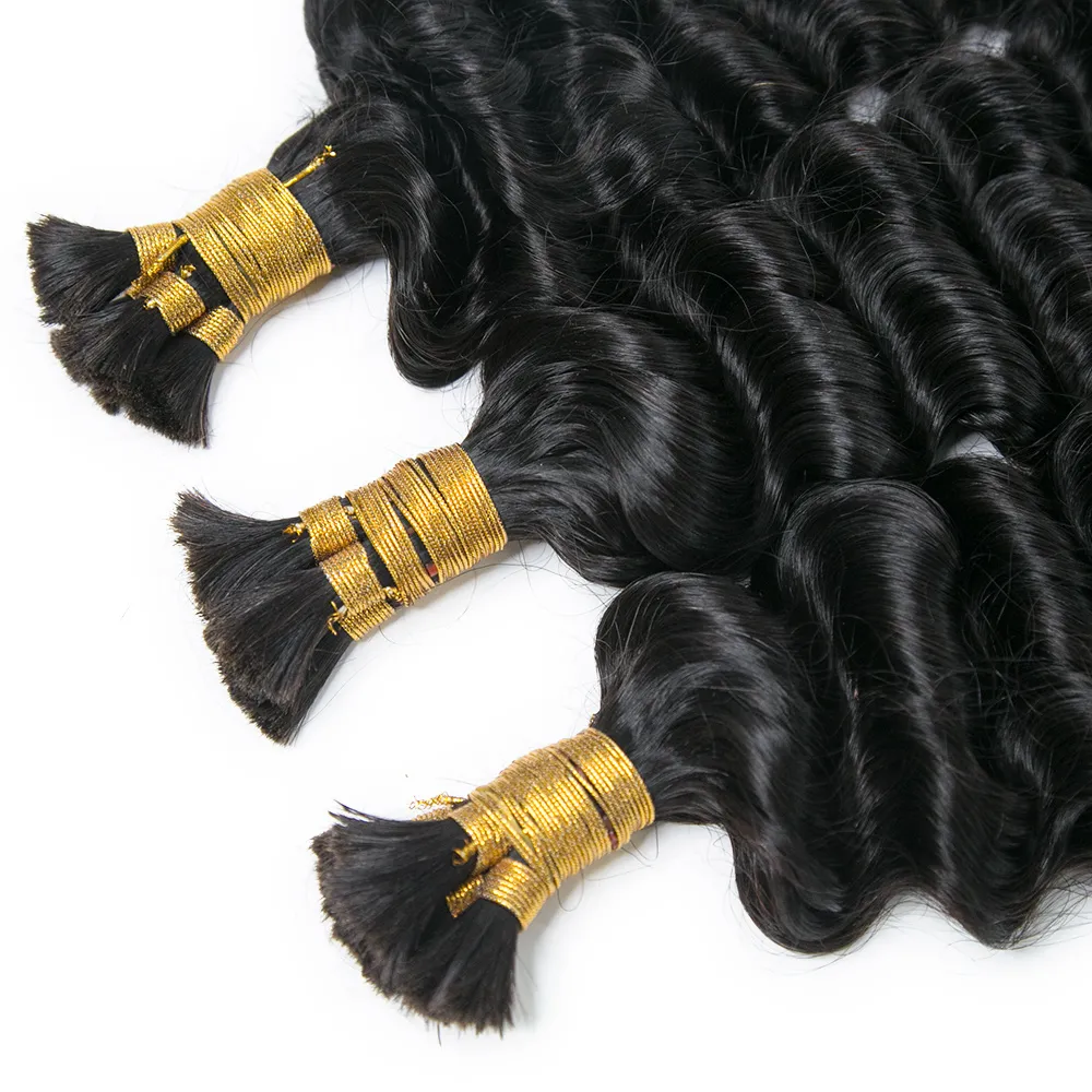 Pre-Divided Double Drawn Burmese Deep Wave Human Hair Bulk - Image 7