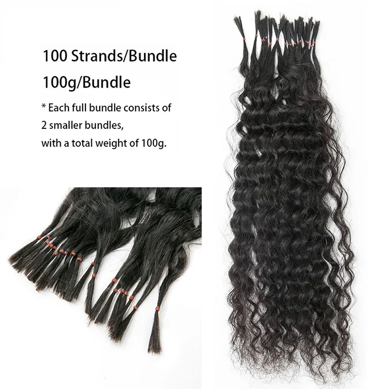 Pre-Divided Double Drawn Burmese Deep Wave Human Hair Bulk - Image 2