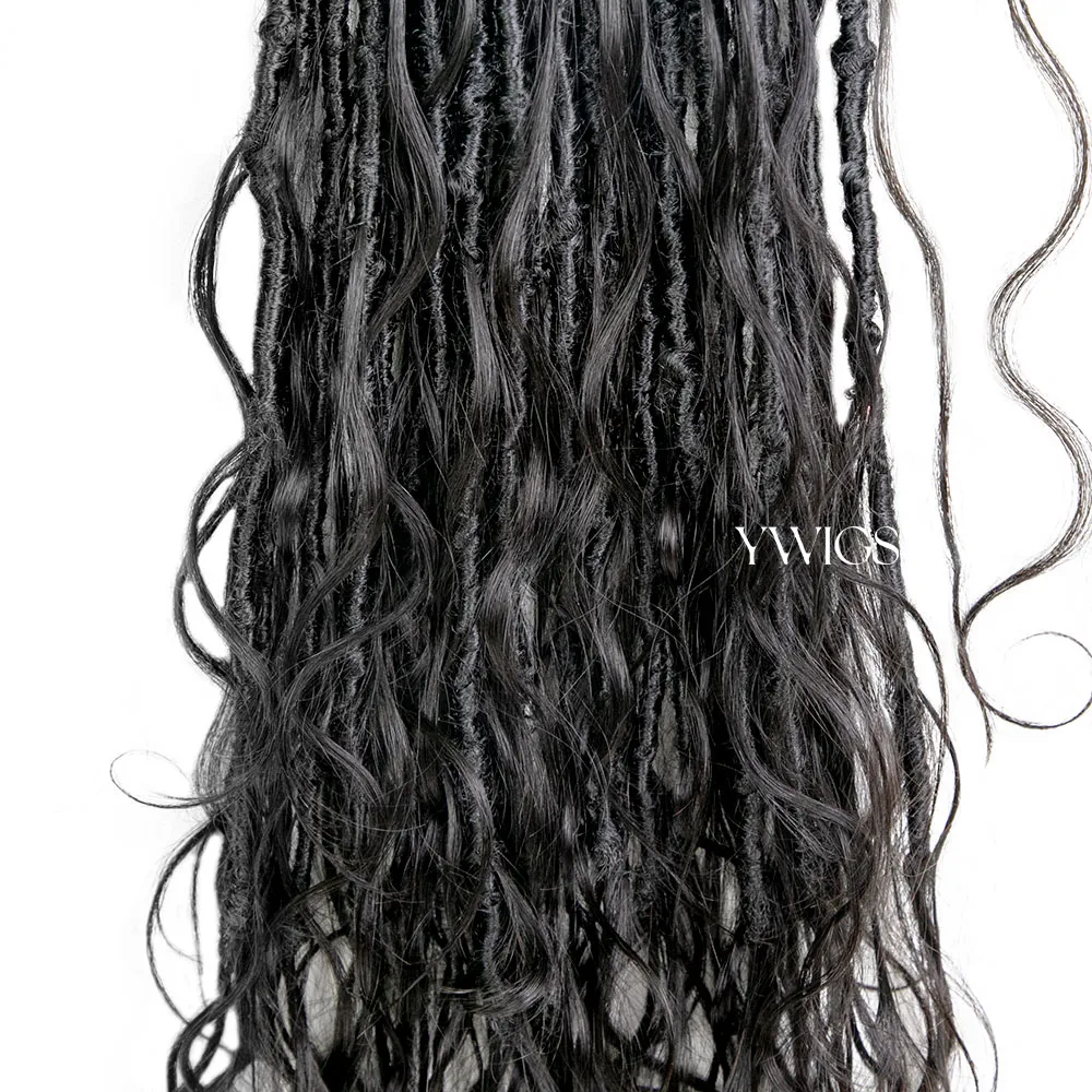 Pre-looped Crochet Boho Locs with Body Wave Virgin Human Hair Curls - Image 10