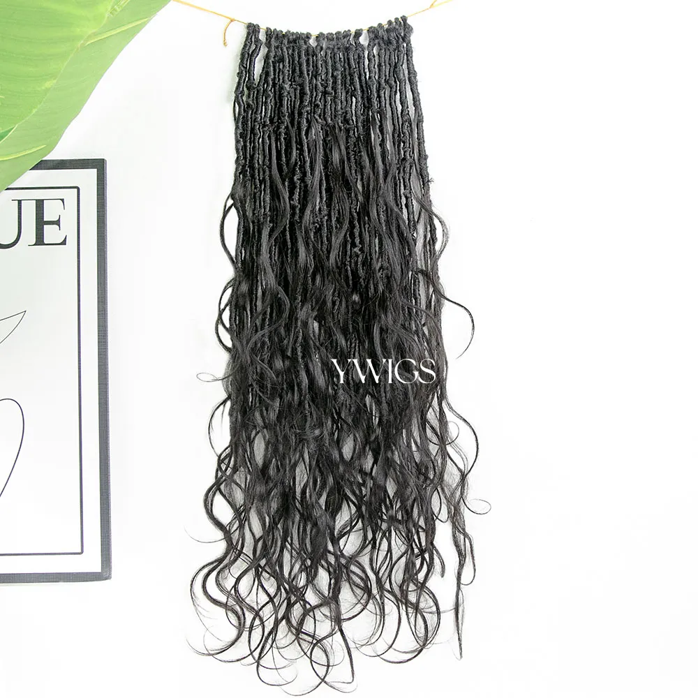 Pre-looped Crochet Boho Locs with Body Wave Virgin Human Hair Curls - Image 8