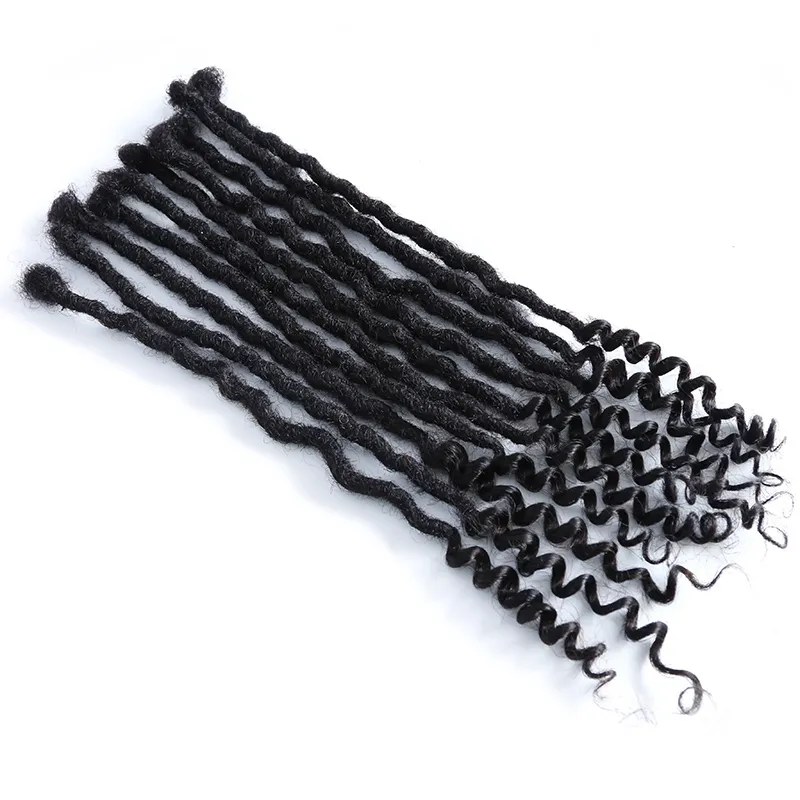 Pre-Looped Human Hair Loc Extensions With Curly Ends - Image 5