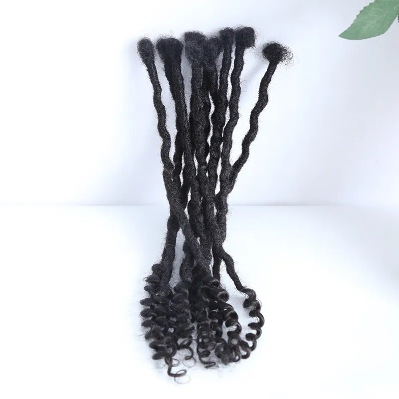 Pre-Looped Human Hair Loc Extensions With Curly Ends - Image 6