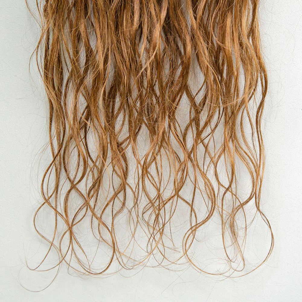 Pre-looped Light Auburn Human Hair Crochet Boho Locs With Body Wave Curls - Image 9