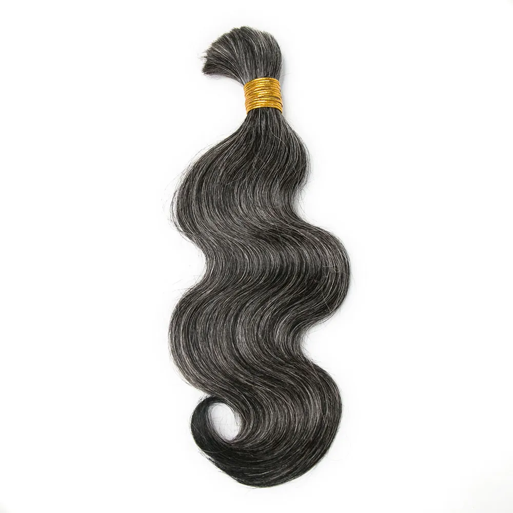 Salt and Pepper Body Wave Bulk Human Braiding Hair - Image 5