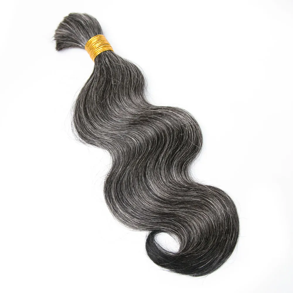 Salt and Pepper Body Wave Bulk Human Braiding Hair - Image 6