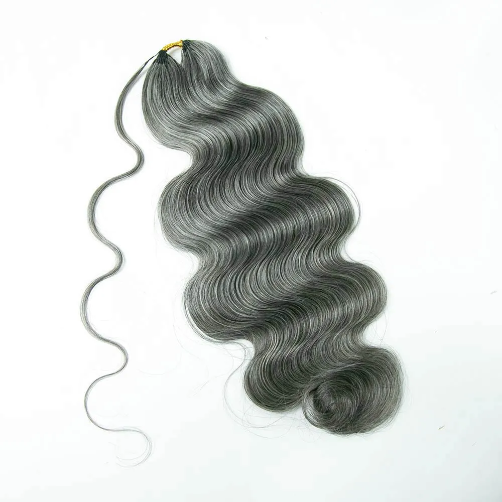 Salt & Pepper Body Wave Human Crochet Hair - Image 4