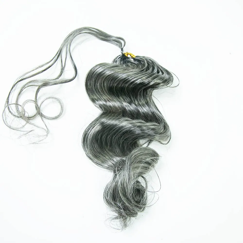 Salt & Pepper Loose Wave Human Crochet Hair - Image 3