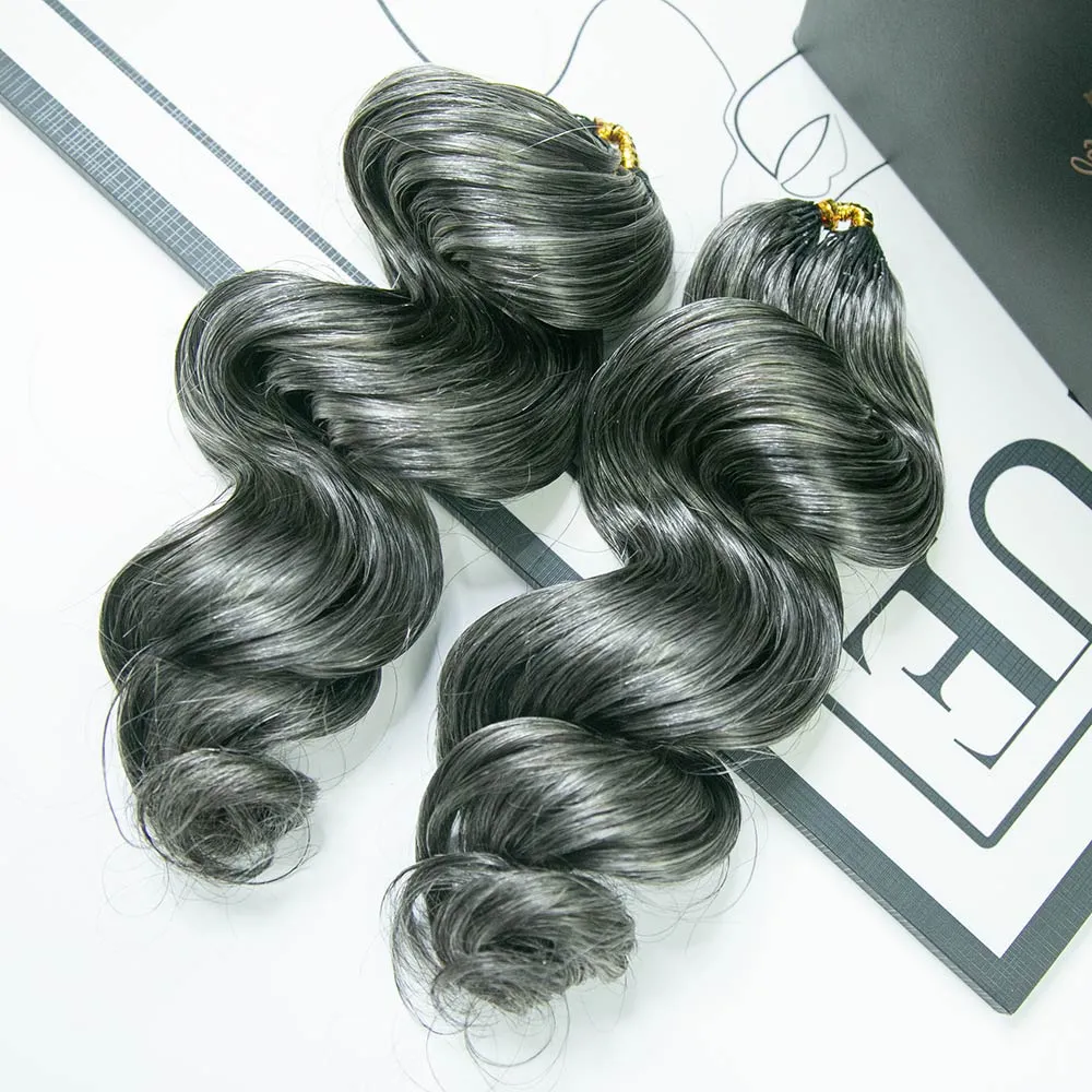 Salt & Pepper Loose Wave Human Crochet Hair - Image 5