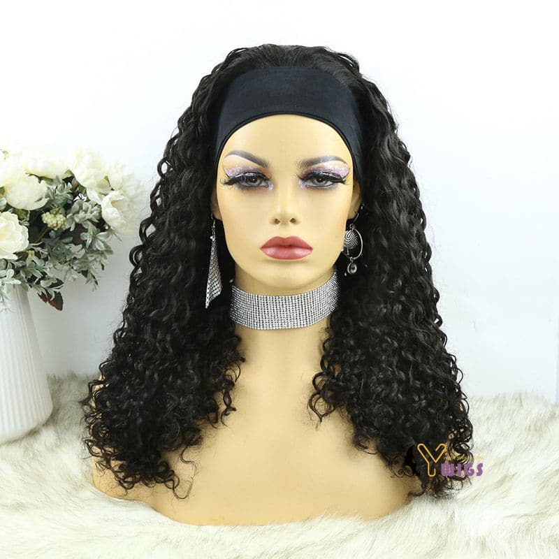 Sara Loose Curly Human Hair Headband Wig - Image 10